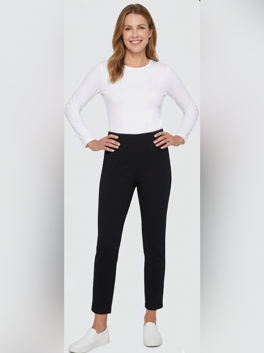 Mario Serrani Black Cropped Ponte Ankle Pants